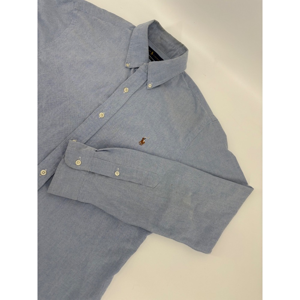 Ralph Lauren Slim Fit Oxford Shirt Mens Large Light Blue Button Down RN41381